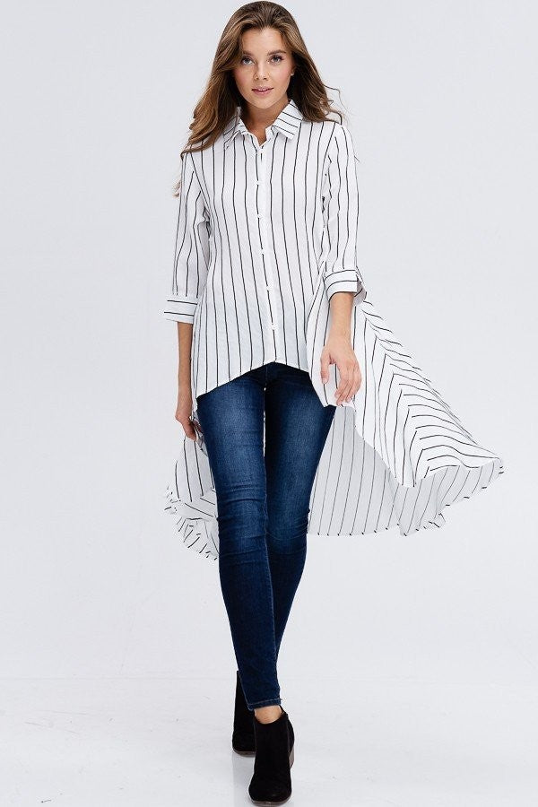High Low Peplum Blouse